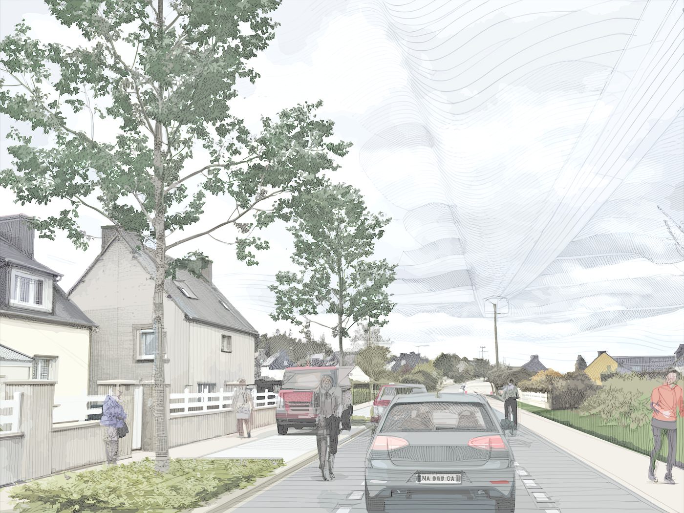 Poullaouen — Connexion vers le centre bourg